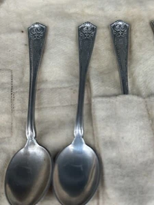 8 Tiffany Sterling Silver Tea Spoons 4” Long Letter “M”  Monogram 1900-1940 - Picture 1 of 5