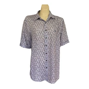 Rodd & Gunn Italian Linen Shirt Men Sz Med Short Sleeve Original Fit Blue Floral - Picture 1 of 11