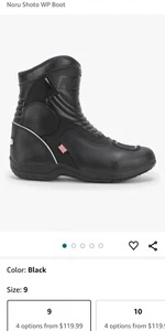 Noru Shoto WP Black Motorcycle Riding Boots Size 9 - Picture 1 of 18