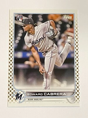 2022 Topps Baseball Gold Stars #566 - Edward Cabrera RC - Miami Marlins - Image 1 of 2