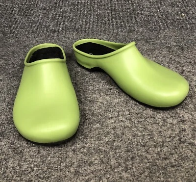 Sloggers Womens Size 8 Euro 39 Lime Green Water Proof Rubber Mule Clogs In EUC - Image 1 of 4