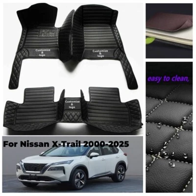 Alfombrillas para Nissan X-Trail 2000-2025 alfombrillas de cuero PU hechas a mano Foto 1 de 4