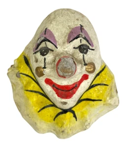 Vintage Clown Gesicht Pappmaché 3,75" x 3,5" Zirkus Big Top Handarbeit & bemalt - Bild 1 von 11