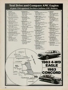 1983 AMC American Motors 4-WD Eagle Concord Test Drive Compare VINTAGE PRINT AD - Picture 1 of 2