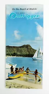 Vintage Hawaii 1960s The Waikiki Outrigger Hotel Folding Brochure Illustrated - Picture 1 of 6