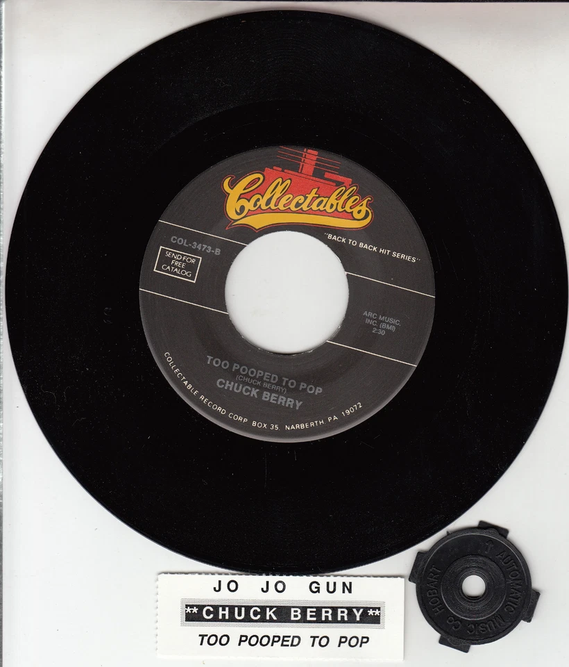 CHUCK BERRY Too Pooped To Pop & Jo Jo Gun 7" 45 record NEW + jukebox title strip - Image 1 of 1
