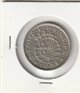 PORTUGAL / ST. THOMAS 1 ESCUDO 1951 FINE - Picture 1 of 2