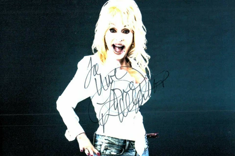 Dolly Parton Original Signature On Fotoprint Card 10x15 - Nr.6872 Cover