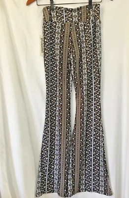No Boundaries Floral Pattern Flare Pants Juniors Women Sizes S, M, L, XL New - Image 1 of 3