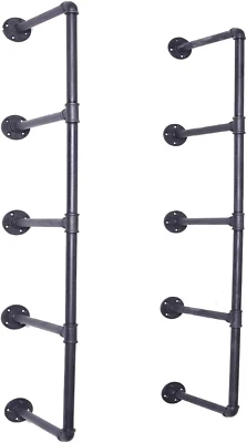 Hágalo usted mismo Estantería industrial de tubo negro montada en el techo estantería abierta piezas Br Foto 1 de 4