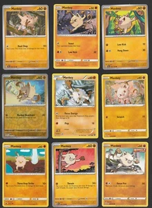 Mankey Pokemon Card Collection Set of 9 English Cards Reverse Holo Vintage - Picture 1 of 1