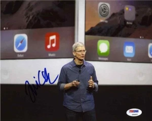 Tim Cook Apple CEO Signed Autographed 8x10 Photo PSA/DNA COA - Picture 1 of 2