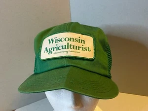 Vintage Wisconsin Agriculturist FARM Green hat mesh snapback trucker Patch - Picture 1 of 10