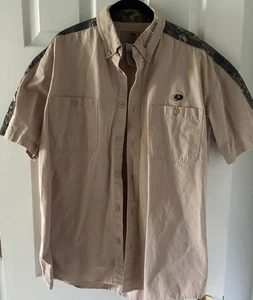 Mossy Oak Men’s Button-Up Short Sleeve Outdoor Shirt Large - Picture 1 of 4