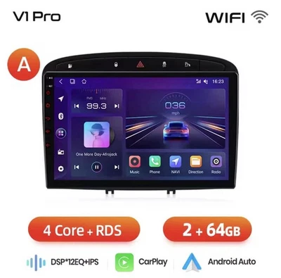 Autoradio Android 14 Para Peugeot 308 408 2012-2020 2G+64GB CarPlay-ANDROIDAUTO. - Imagen 1 de 4