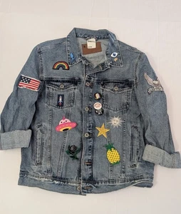 H&M Denim Jeansjacke Damen Blau Denim Größe L - Bild 1 von 7