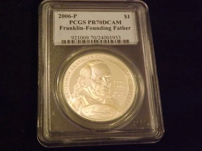 2006-P    $1      Franklin Founding Father       PCGS   PR 70 - Image 1 of 2