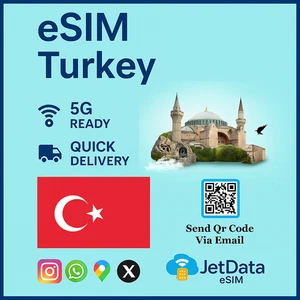 [eSIM] Turquie Carte SIM e-SIM Voyage Carte SIM Données Seulement 50Go - 180Jours - Photo 1 sur 1