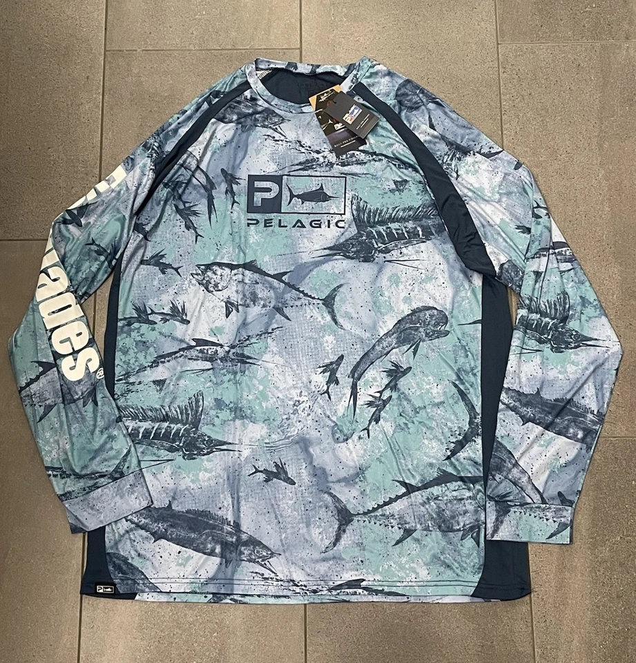 Camisa de Pesca Pelagic Vaportek Para Hombre XXL 2XL Azul Mar Everglades Performance Foto 1 de 4