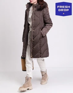 RRP €305 TRUSSARDI COLLECTION Quilted Coat Size XL Belted Detachable Hood - Picture 1 of 12