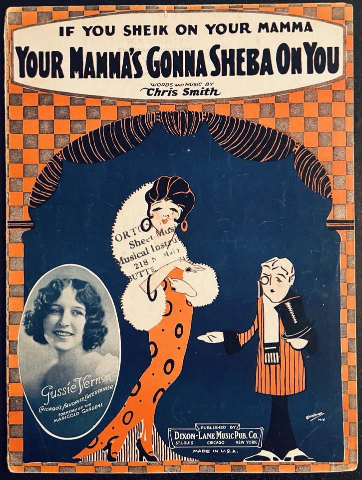 Raro compositor NEGRO CHRIS SMITH partituras YOUR MAMMA'S GONNA SHEBA ON YOU Foto 1 de 1