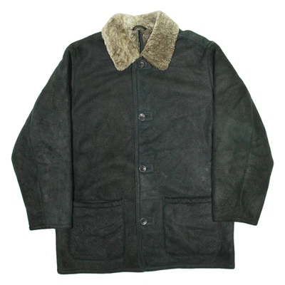 LEONARDO Mens Wax Jacket Black Leather L - Image 1 of 4