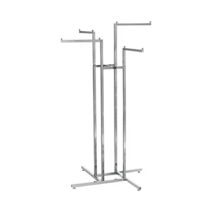 Chrome Clothes Rail Stand 4 Straight Arms Adjustable Retail Display Rack - Picture 1 of 6