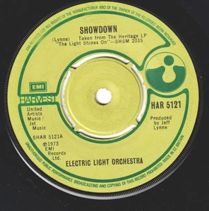 Electric Light Orchestra Showdown 7" vinyl UK Harvest 1977 4 prong label design - Picture 1 of 2