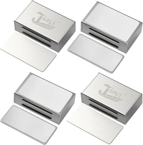 Schrankmagnete selbstklebend 4 Stück Schranktürmagnete silber magnetisch Tür - Bild 1 von 4