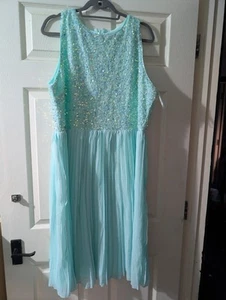 Boohoo Occasion Turquoise Sequin Size 22 Dress - Picture 1 of 5