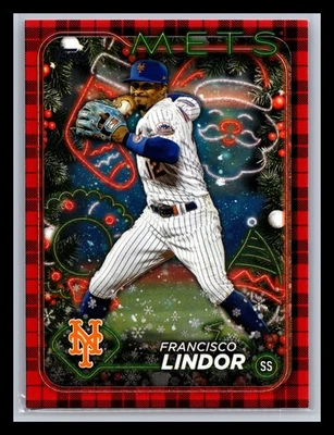 Francisco Lindor New York Mets #H36 Topps 2024 Topps Holiday Plaid - Image 1 of 2