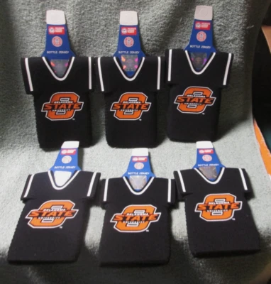 6 OSU 牛仔俄克拉荷马州瓶球衣 Koozie 冷藏箱新大学许可 — 第 1/4 张图片