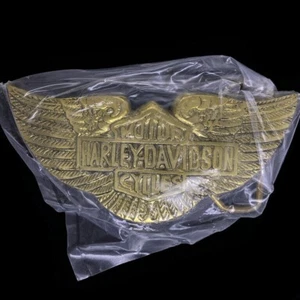 Harley Davidson Wings Bar Bouclier motard cadeau laiton années 70 NEUF boucle de ceinture vintage - Photo 1 sur 5