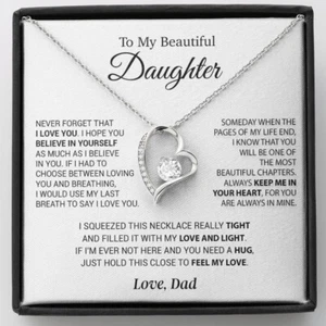 To My Daughter Necklace, Daughter Father Necklace, Daughter Gift From Dad - Picture 1 of 13