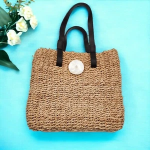 Sun n' Sand Straw Handbag Tote Bag Purse Beach Summer Vacation Wicker Large - Picture 1 of 12