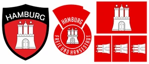 Hamburg Aufbügler Fahne Transferbügeln T-Shirt Trikot Z. Aufbügeln St. 6B - Bild 1 von 8