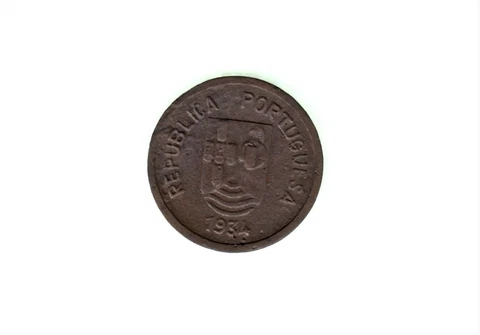 RARE PORTUGAL - INDIA COIN - 1 TANGA 1934 - VF - KM# 19 🇵🇹 🇮🇳 Cover