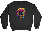 Neon Skull Sweatshirt Mens Womens Gothic Dapper Skeleton Face Gift Jumper