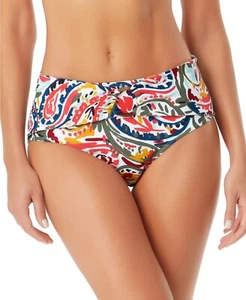 Anne Cole WHITE MULTI Watercolor Ring Belted Bikini Swim Bottom, US X-Small - Picture 1 of 3