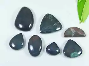 170Cts. Natural Bloodstone Mix Cabochon Loose Gemstone 7Pcs Lot 15-32 MM d340 - Picture 1 of 9