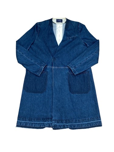 UNDERCOVER Cappotto senza colletto denim blu sotto copertura taglia 3 adatto a M cotone
