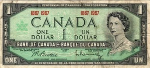 Banknote Canada 1 Dollar 1967 P84a - Imagen 1 de 2
