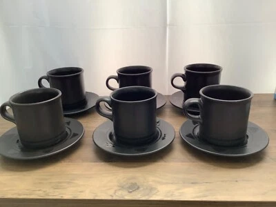 Juego de 6 tazas y platillos Pfaltzgraff Midnight Sun BONITO Foto 1 de 4