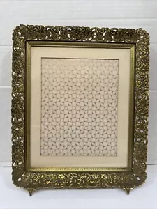 Antqiue Ormolu Ornate Picture FRAME Reticulated DAISIES Table Wall - Picture 1 of 23