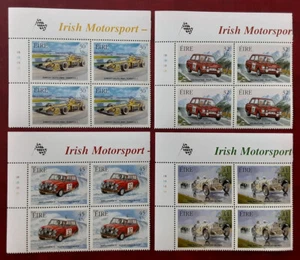 IRELAND 2001 MNH Irish Motorsport Block Set Mi 1323-6 Scott 1296-9 Superb 4700-2 - Picture 1 of 3