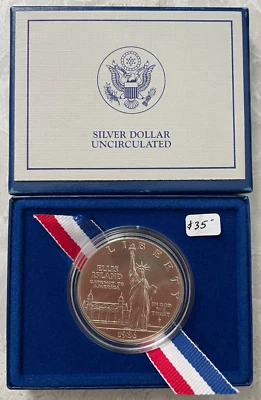 1986 US Mint Silver $1 Coin Commemorative Statue Of Liberty BU Box/COA - Image 1 of 3