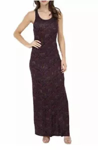 Sanctuary Womens Racerback Sleeveless Print Maxi Dress Purple Sz Small - Picture 1 of 5