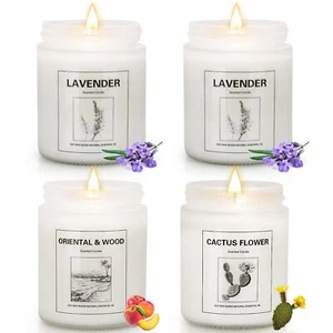 Aromatherapy Candle Set 28oz 2Pcs Lavender Sandalwood Natural Soy Wax Gift - Picture 1 of 9