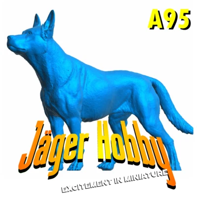 A95 – Short-Haired German Shepherd | Scale Model Dog Figure | Multi-Scale Availa - Image 1 of 4