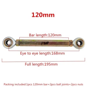 Tie Rod 120mm/4.72In M10 Steering Linkage Left Right SA Threads Ball Jointer Kit - Picture 1 of 14